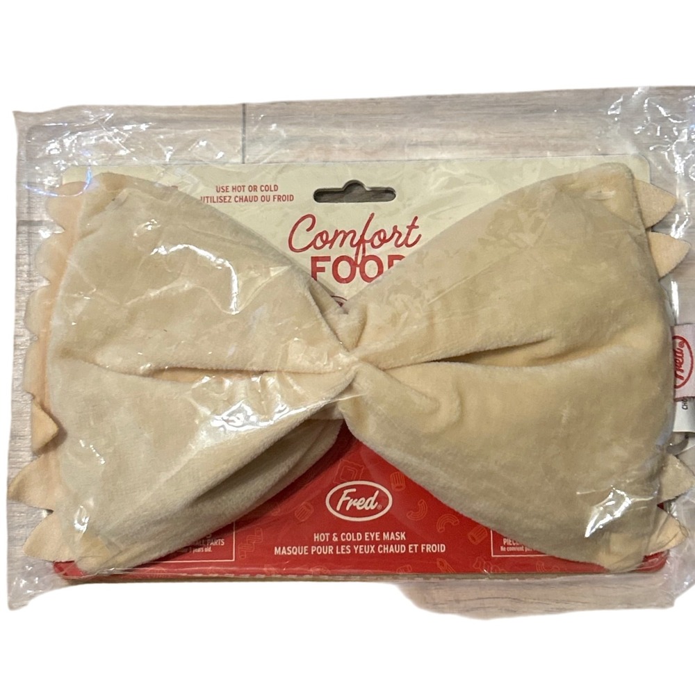 Fred Comfort Food Hot Cold Eye Mask Farfalle Pasta Shaped Plush NWT